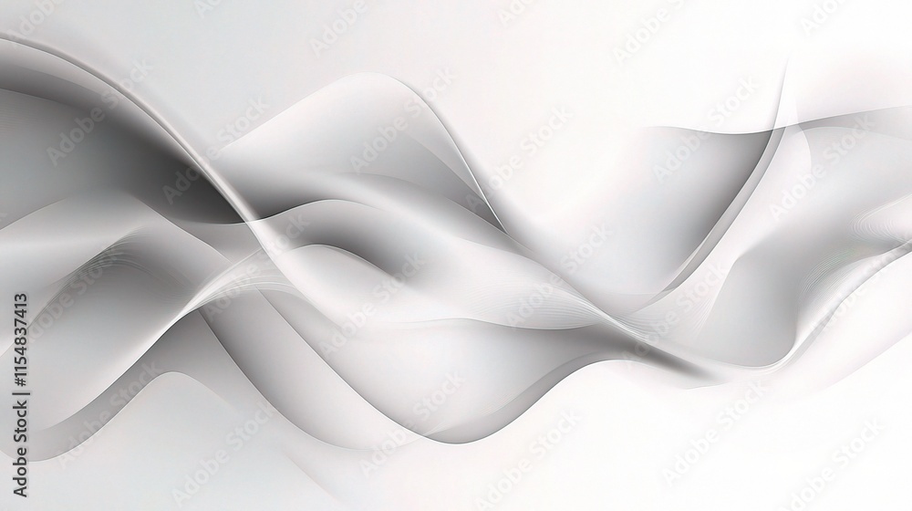 Naklejka premium Abstract Grey Background with Dynamic Waves and Technology Elements