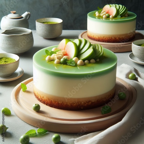 153 Matcha and White Chocolate Cheesecake A Japanese inspired tw photo