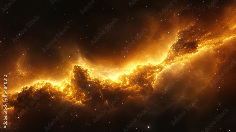 Fototapeta premium Vibrant Abstract Space Nebula Background with Clouds and Stars