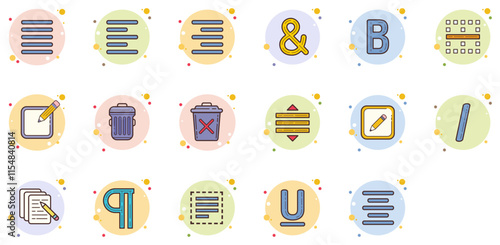 Set of Text & Document Editing icons