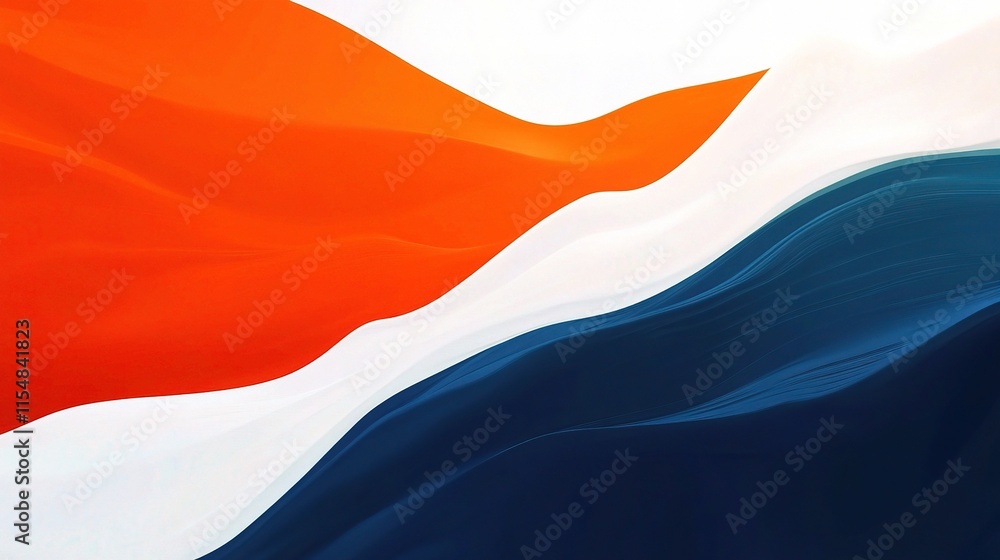 Fototapeta premium Abstract Wave Background in Orange, White, and Blue Tones