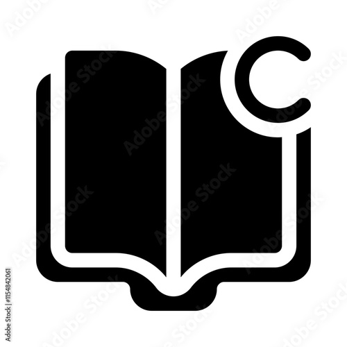 textbook copyright glyph icon