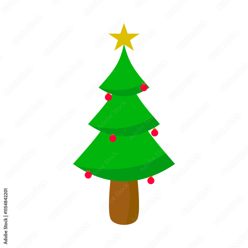 simple flat style christmas tree, eps vector illustration, isolated on white simple flat style christmas tree, eps vector illustration, isolated on white