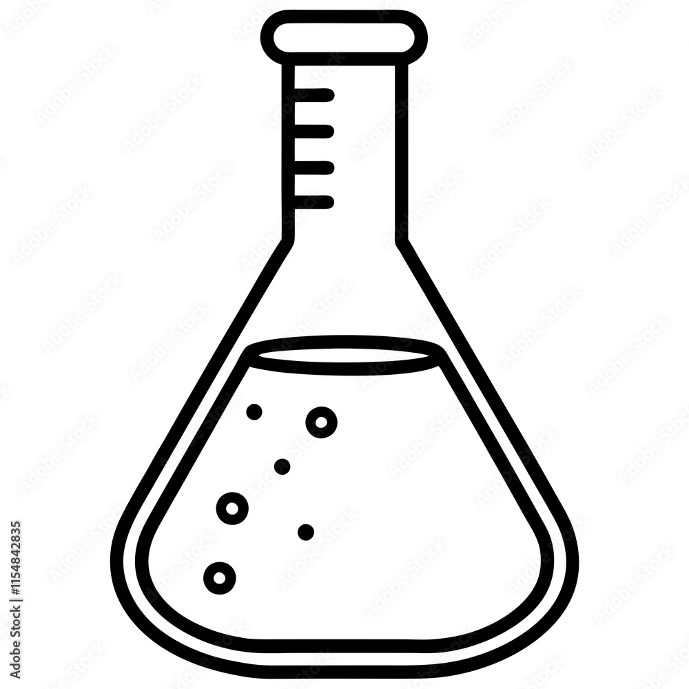 Chemistry Flask Line Art Vector Illustration Chemistry Flask Line Art Vector Illustration