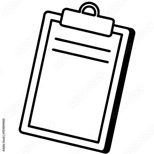 Clipboard Line Art Vector Illustration