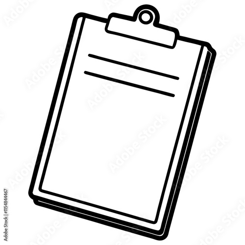 Clipboard Line Art Vector Illustration