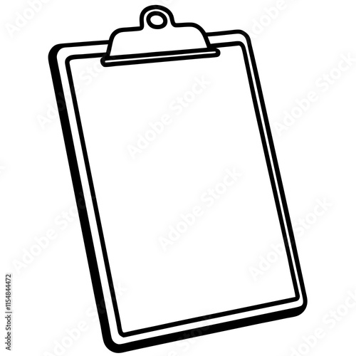 Clipboard Line Art Vector Illustration