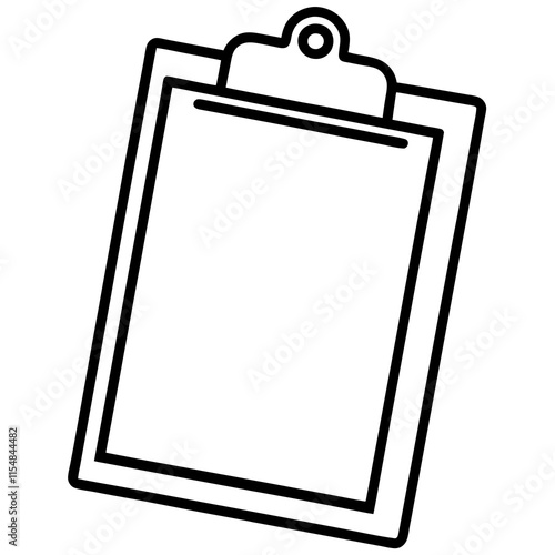 Clipboard Line Art Vector Illustration