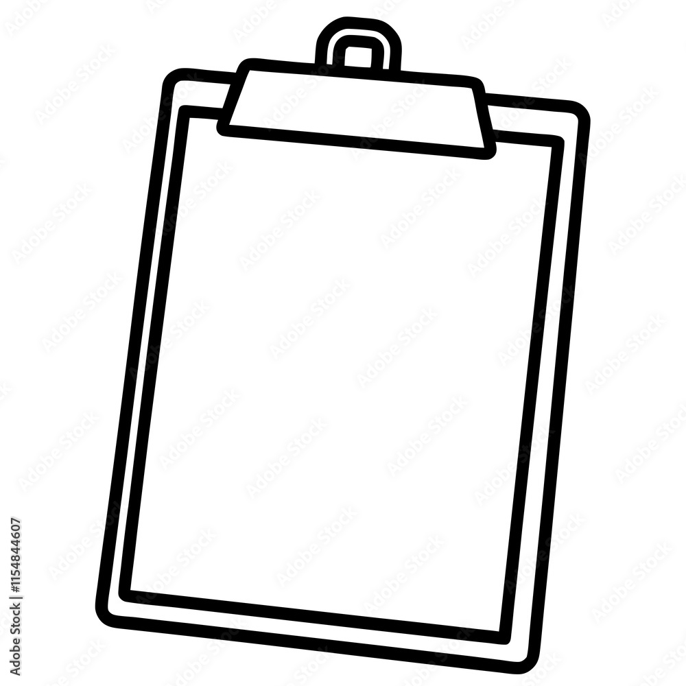 Clipboard Line Art Vector Illustration Clipboard Line Art Vector Illustration
