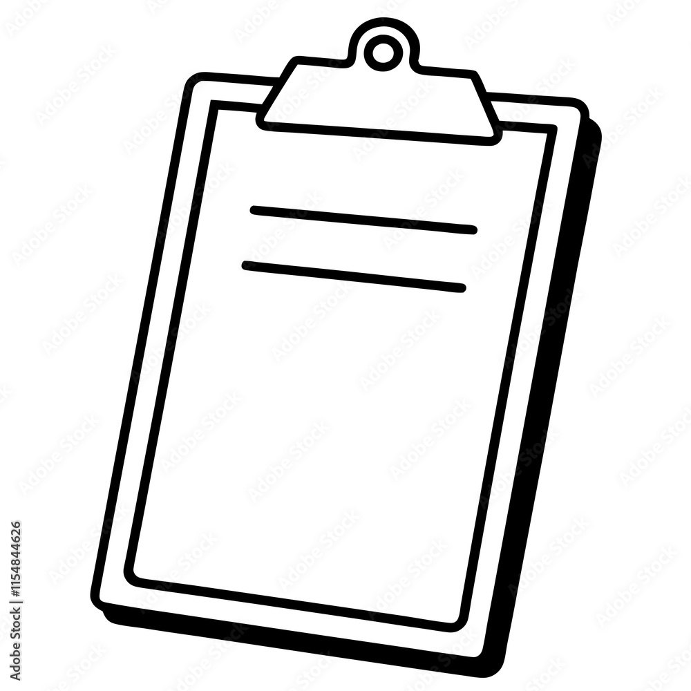 Clipboard Line Art Vector Illustration Clipboard Line Art Vector Illustration