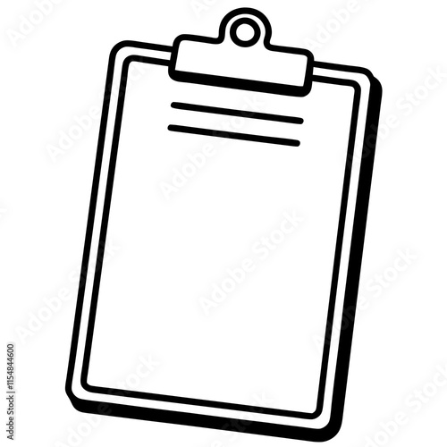Clipboard Line Art Vector Illustration