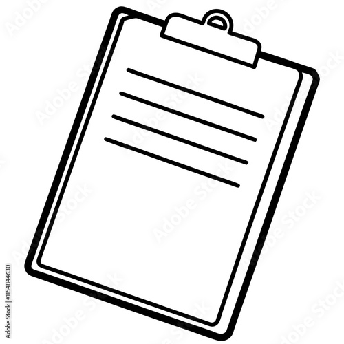 Clipboard Line Art Vector Illustration