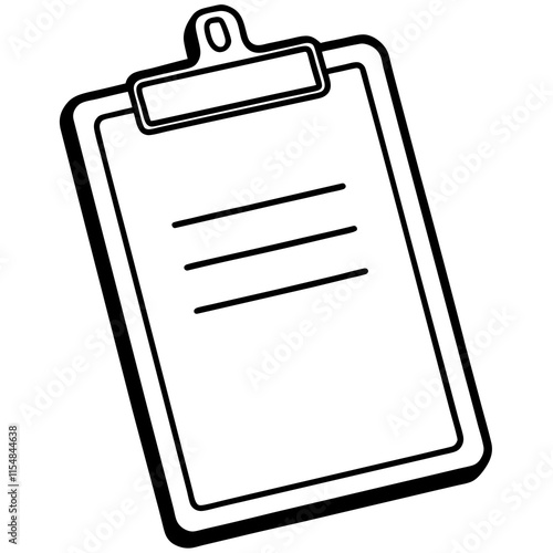 Clipboard Line Art Vector Illustration