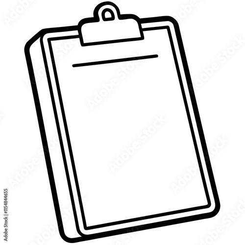 Clipboard Line Art Vector Illustration