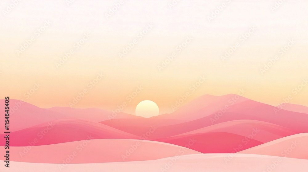 Obraz premium Soft Gradient Sunrise Transition from Pink to Orange in the Sky