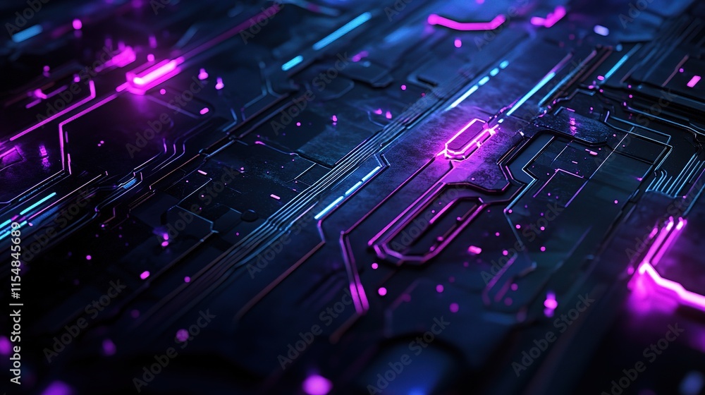 Futuristic Abstract Background with Blue and Purple Neon Lights Futuristic Abstract Background with Blue and Purple Neon Lights