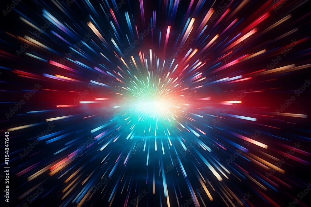 Fototapeta premium Vibrant and Energetic Abstract Image with Pulsating Points of Light