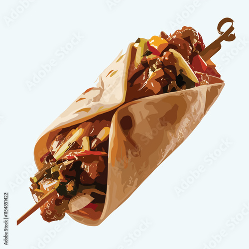 Shawarma, food vector