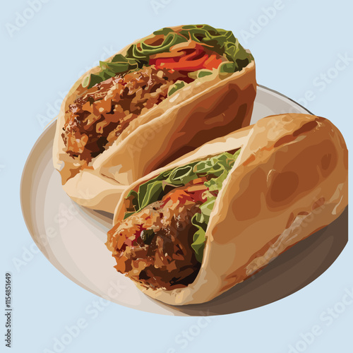 Shawarma, food vector