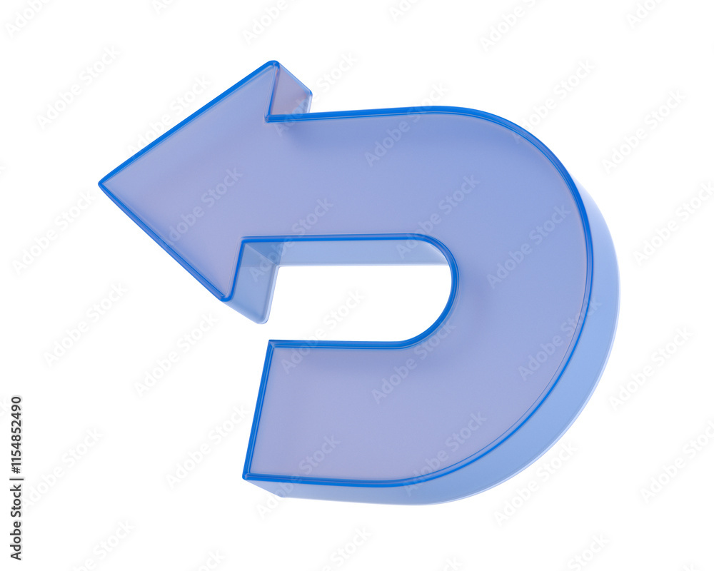 Glass arrow on white background. Isolated 3D illustration Glass arrow on white background. Isolated 3D illustration