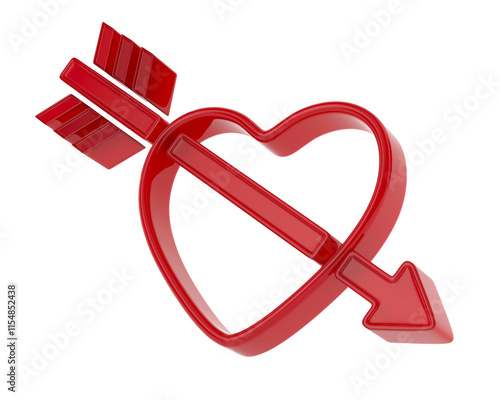 Red heart on white backgrou...