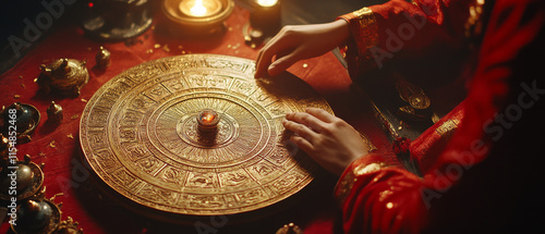 Chinese Astrology: Zodiac Wheel Ritual, Red Gold Fortune Teller