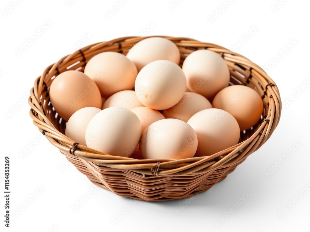 Fresh Brown Eggs in Wicker Basket Farm Fresh Healthy Breakfast Food Photography Fresh Brown Eggs in Wicker Basket Farm Fresh Healthy Breakfast Food Photography