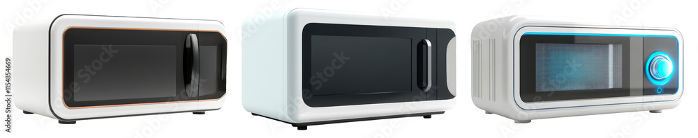 Fototapeta premium Isolated Microwave Ovens on Transparent Background for Digital Use