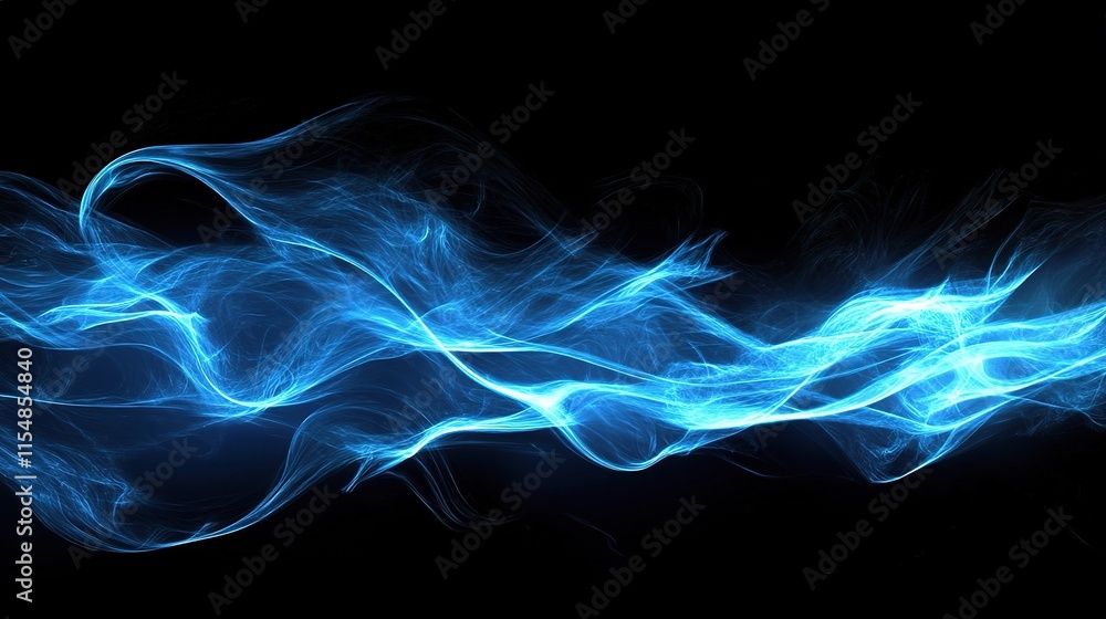 Fototapeta premium Dynamic Blue Light Streaks on Dark Background, Perfect for Effects