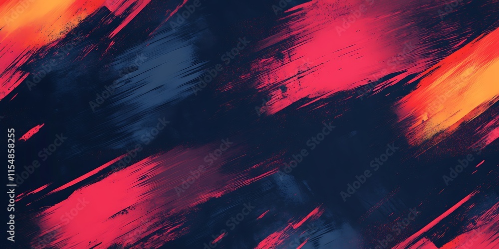 Naklejka premium Abstract red, orange, and blue paint strokes on dark background.