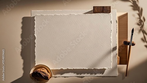 Blank page, paper material, xuan paper texture,, 8K, top view
