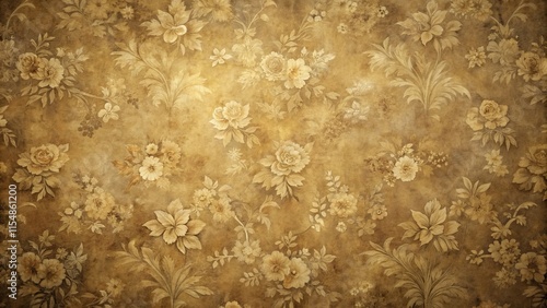 Antique Floral Pattern Background Texture with Sepia Tones