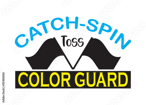 Catch-Spin Toss Color Guard vector, Catch-Spin Toss Color Guard clipart, Catch-Spin Toss Color Guard silhouette.