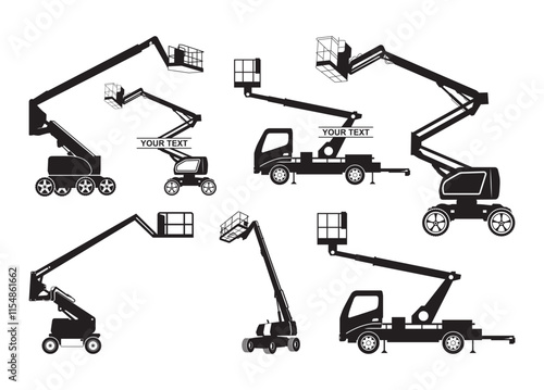 Cherry Picker vector, Cherry Picker clipart, Cherry Picker silhouette.