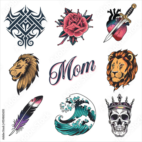  tattoo sticker vector