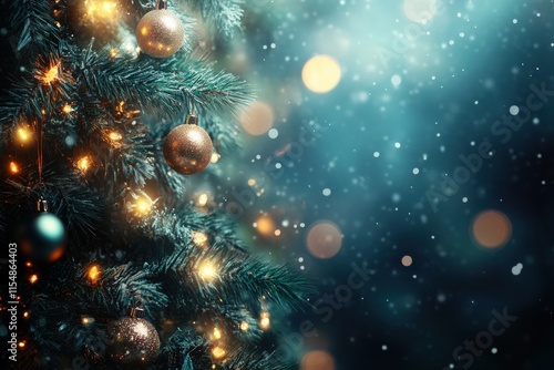 Wallpaper Mural Festive Christmas Tree Decorated with Colorful Baubles for Holiday Celebrations Torontodigital.ca