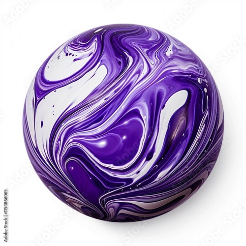 Abstract Picture of a Purple Marble Ball on a White Surface