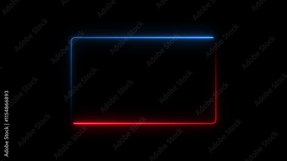 Neon Rectangle Border animation ,glowing neon frame. Black background 4k animation. Neon Rectangle Border animation ,glowing neon frame. Black background 4k animation.