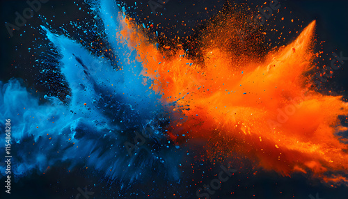 Wallpaper Mural An abstract burst of colorful powder exploding against a black background, creating stunning contrast, texture, and motion in photography Torontodigital.ca
