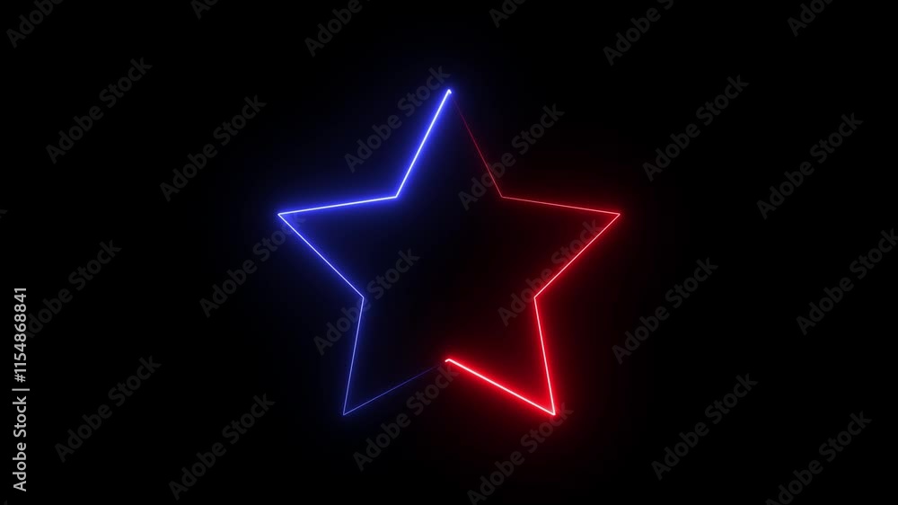 Neon star Border animation ,glowing neon frame. Black background 4k animation. Neon star Border animation ,glowing neon frame. Black background 4k animation.