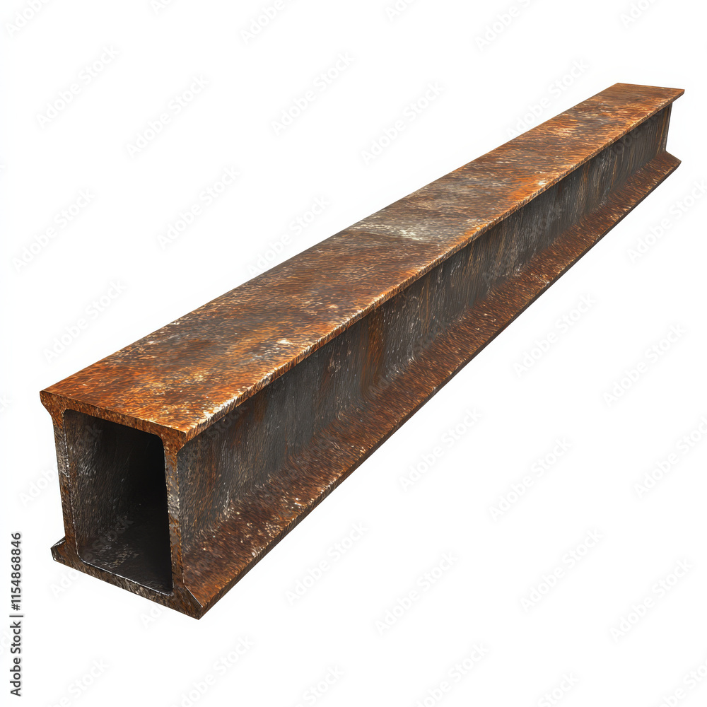 Rusty steel beam with minimalist design, showcasing its industrial texture and structure. Ideal for construction or architectural projects Rusty steel beam with minimalist design, showcasing its industrial texture and structure. Ideal for construction or architectural projects