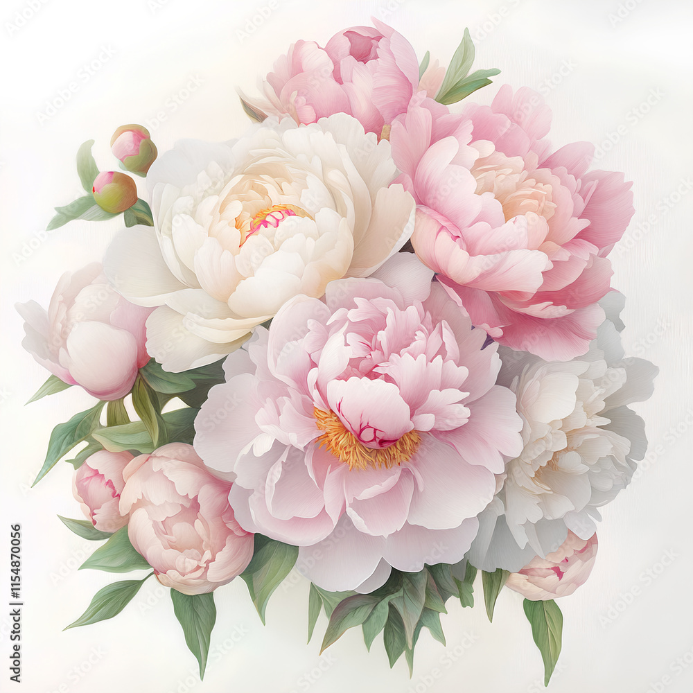 Detailed Bouquet of Pastel Peonies with Soft and Elegant Petals
Detailed Bouquet of Pastel Peonies with Soft and Elegant Petals