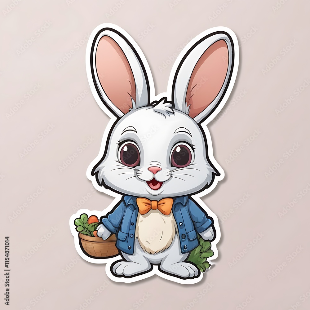 A sticker template of Rabbit cartoon character
A sticker template of Rabbit cartoon character
