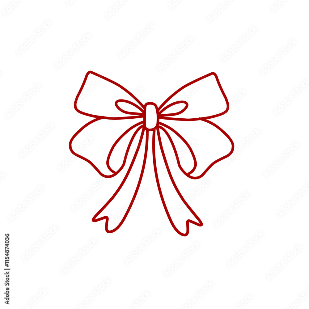 Naklejka premium Hand drawn colored ribbon illustration 