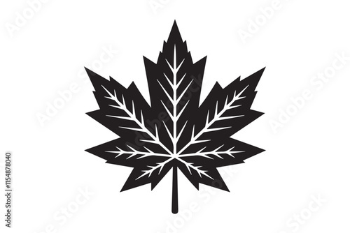 simple black an white mapple leaf vector silhouette isolated on a white background