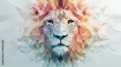 Geometric Lion: A majestic ...