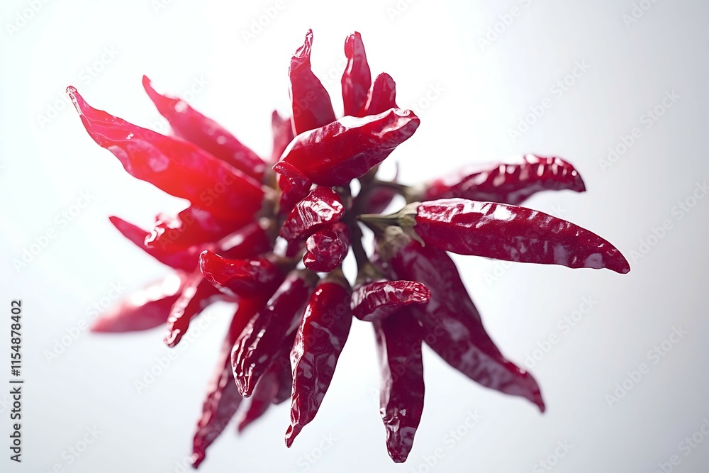 Top view of dried red chili peppers isolated on white background Top view of dried red chili peppers isolated on white background