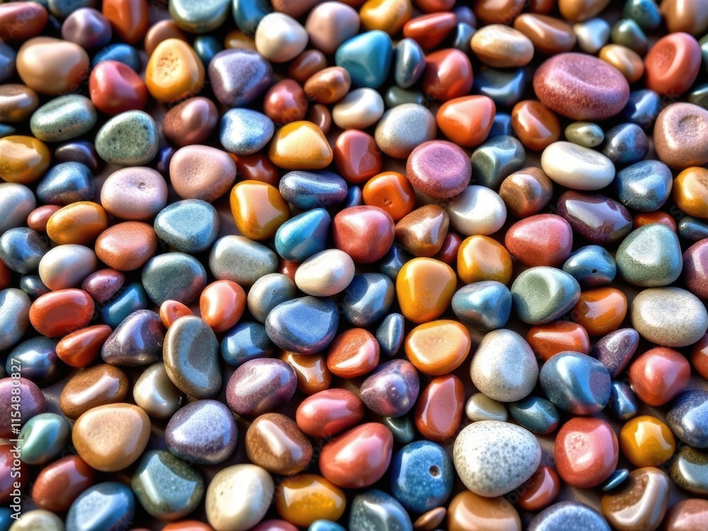 Fototapeta premium Colorful Polished Stones Pebble Texture Background Gemstones