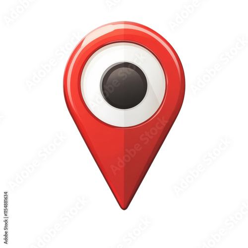 red location pin icon with glossy finish and central circular design, symbolizing navigation and mapping. pin is depicted in flat, perspective style, ideal for digital maps Free Download red location pin icon with glossy finish and central circular design, symbolizing navigation and mapping. pin is depicted in flat, perspective style, ideal for digital maps - GFXLoad