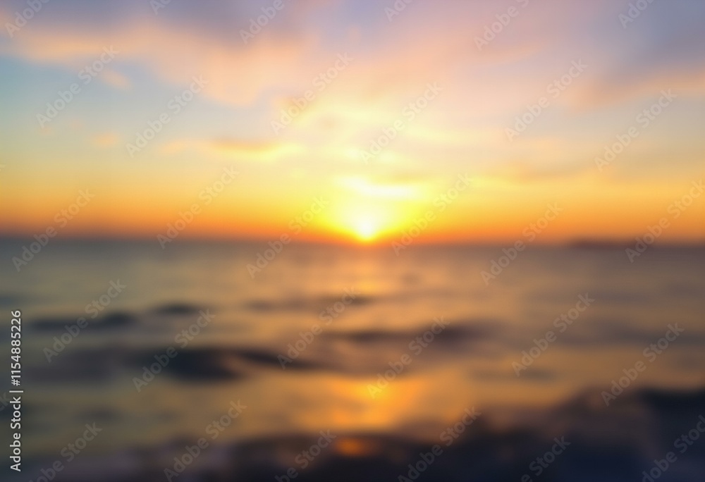Obraz premium Elegant Blurred background of a sunset over the ocean.